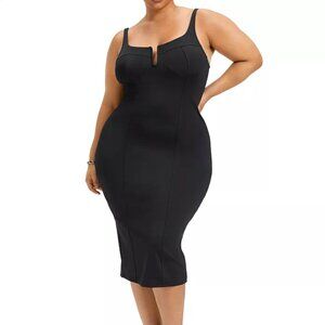 Good American Scuba U Corset Midi Dress